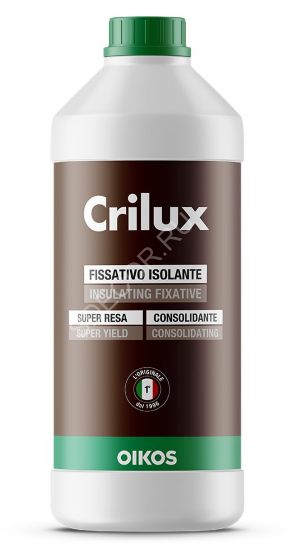 Crilux Oikos Бесцветный проникающий акриловый грунт на водной основе для внутренних работ.